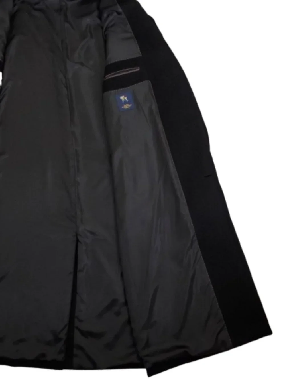 HART SCHAFFNER MARX Mens Size 46L Sheffield Cashmere Wool Black Classic Overcoat